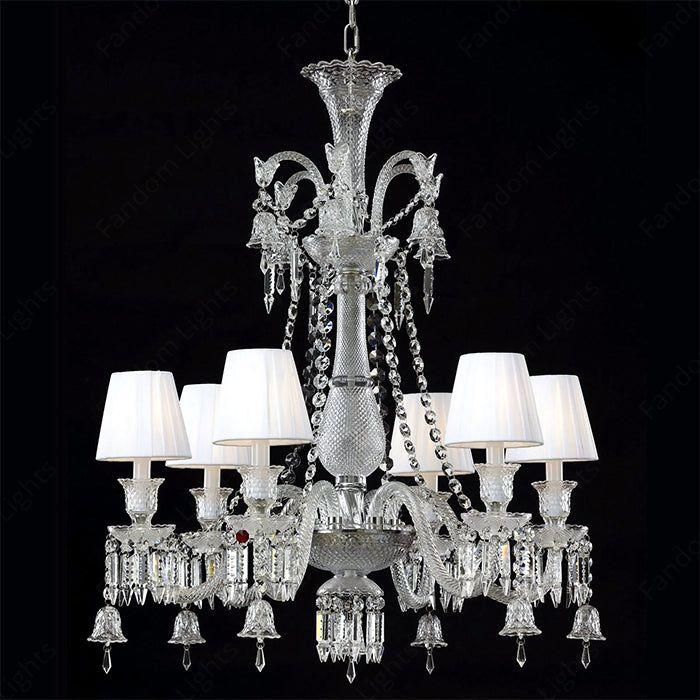 8 LIGHT Shade Clear GLASS ITALIAN CHANDELIER CEILING LIGHTS HANGING - WARM WHITE