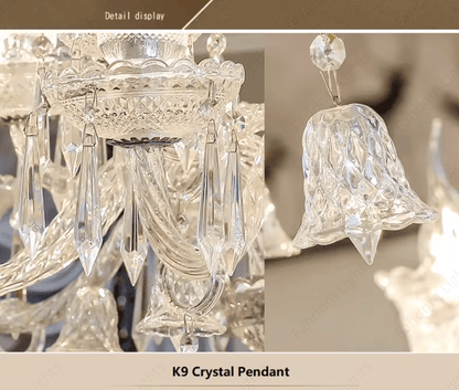8 Light White Glass Italian Chandelier Ceiling Lights Hanging - Warm White